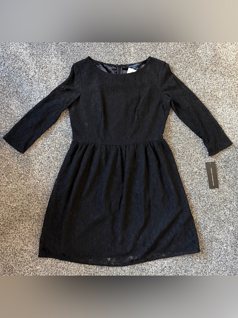 French Connection black lace dress with subtle floral pattern, size 8. Brand new